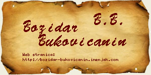 Božidar Bukovičanin vizit kartica